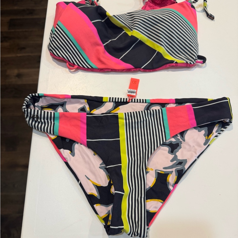 Colorful Maaji  Striped Bikini Set- medium